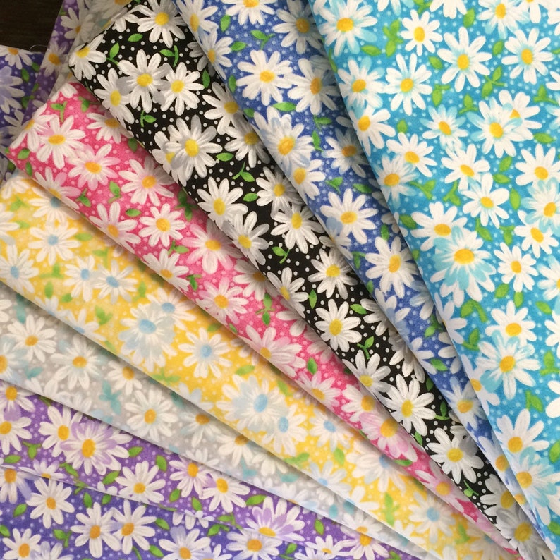 Packed Daisy Pink Cotton Fabric Pink Floral Cotton Fabric Pink Daisy Fabric Keepsake Calico Fabric Traditions Daisy Fabric