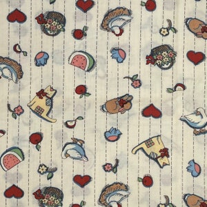 100% Cotton Farmhouse Fabric, Watermelon, Cat, Kitschy, Susan Winget, Fabric Traditions