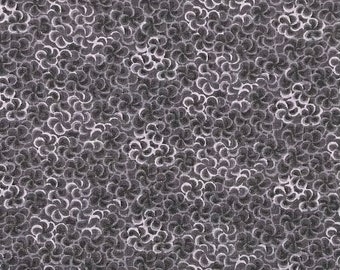 Black and Gray Geometric Calico Cotton Fabric