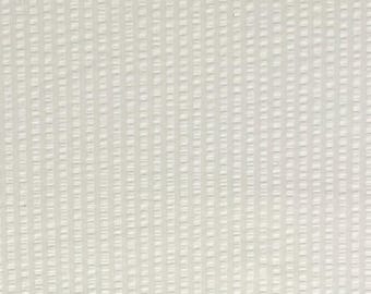 Vintage Off White Seersucker Cotton Polyester Fabric