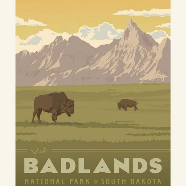 100% Cotton Badlands National Park Fabric Panel, South Dakota