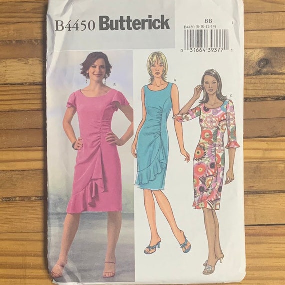 Easy Semi Fitting Straight Dress Pattern, Butterick 4450, UNCUT - Etsy