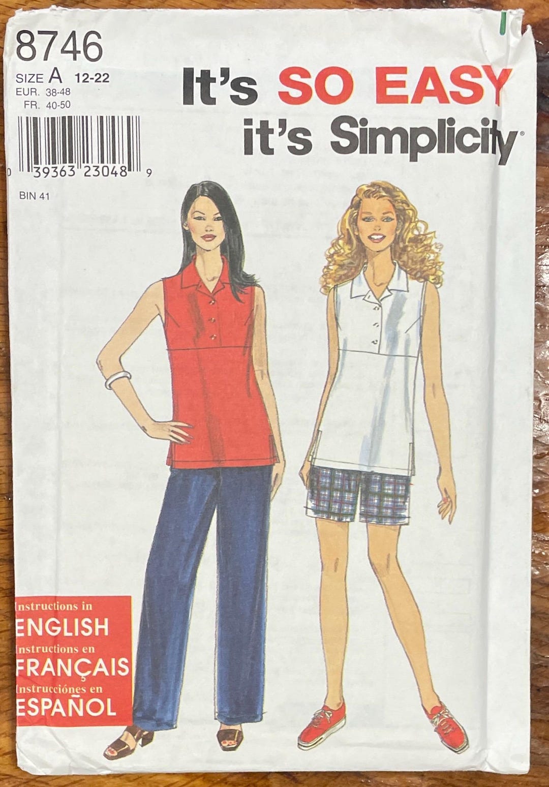 Pattern 8746 Misses Top, Pants and Shorts Pattern, Simplicity 8746, UNCUT - Etsy