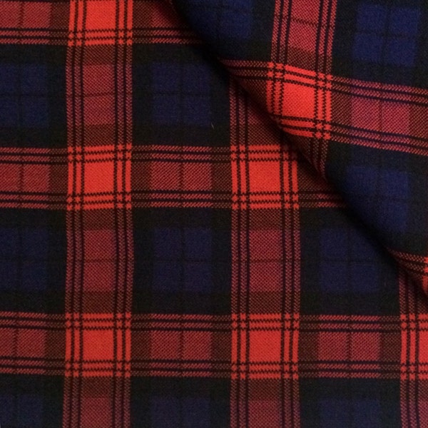 Double Knit Fabric / Plaid Double Knit / Red and Blue Plaid / Red Plaid Double Knit / Red Double Knit / Blue Double Knit / Doubleknit