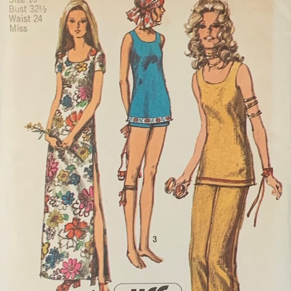 Easy Vintage Tunic, Pants, And Dress Pattern, Jiffy, Simplicity 9362, UNCUT