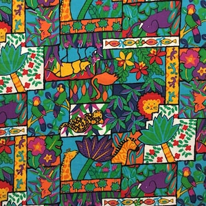 Zoo Animals Fabric, Kaufman International Fabrics, Fun Zone, Safari, Nursery, Children