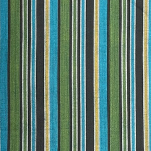 Vintage Green and Blue Striped Cotton Fabric