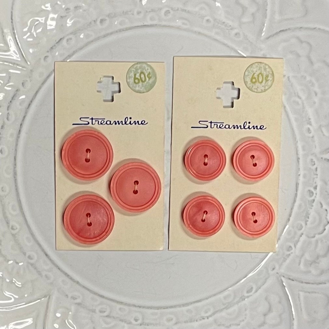 Vintage Pink Buttons on Original Card, Streamline, Made in Holland - Etsy