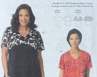 Easy Womens Pullover Top Pattern, Butterick 6187, UNCUT