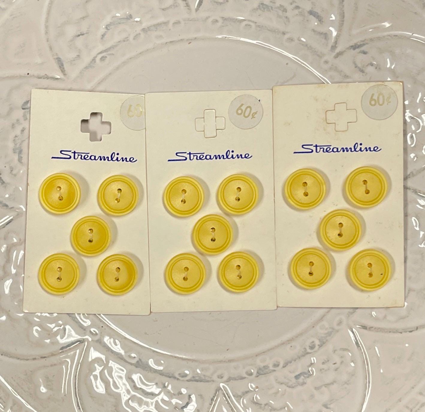 Stream Line Gold Buttons Vintage Yellow Streamline Carded Buttons, Made in Holland - Etsy