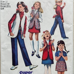 Easy Girls Jiffy Skirt, Vest and Pants Pattern, Simplicity 8897