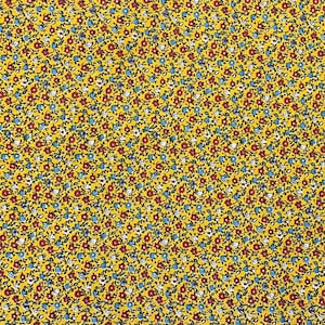 Vintage Yellow Calico Cotton Fabric