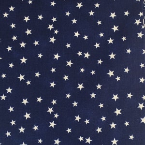 100% Cotton Blue and White Star Fabric By The Yard, Lucky Stars