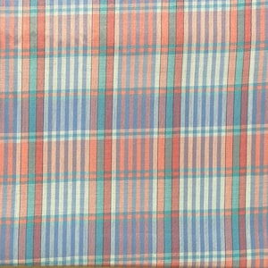 Vintage Blue and Pink Plaid Fabric