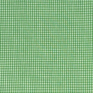 Green and White Gingham Cotton Fabric, Check