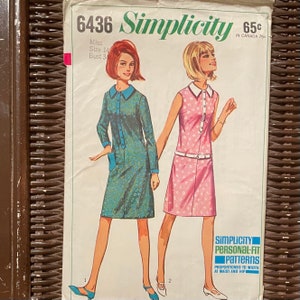 Vintage One Piece Dress Pattern, Little Black Dress, Simplicity 6436, CUT