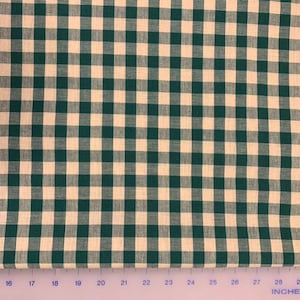 Woven Green Buffalo Check Cotton Fabric, Homespun