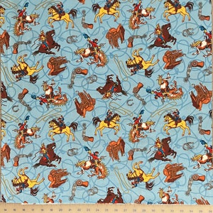 100% Cotton Juvenile Cowboy Fabric by the Yard Rodeo Ranch - Etsy