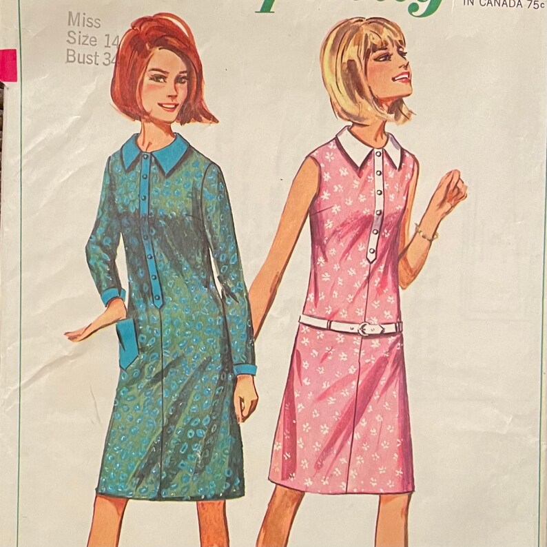 Vintage One Piece Dress Pattern Little Black Dress Etsy
