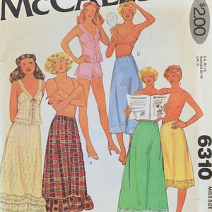 Vintage Petticoat, Half Slip, Panties and Camisole Pattern, McCalls 6310, UNCUT