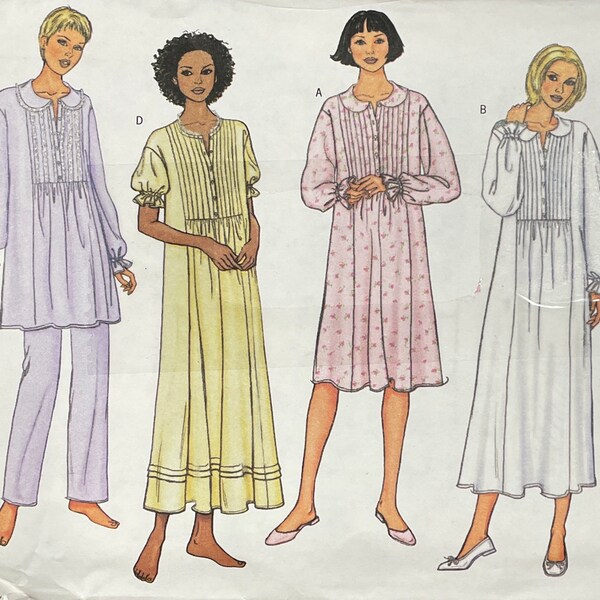 Vintage Misses Pullover Nightgown Pattern, Butterick 3312, UNCUT