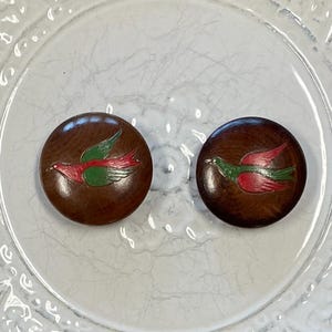 Vintage Wooden Bird Buttons
