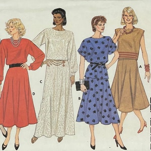 Easy Misses Loose Fitting Pullover Top and Flared Skirt Pattern, Butterick 3010, UNCUT