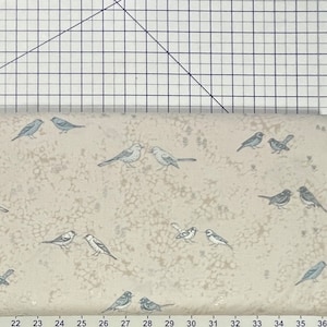 Song Birds Cotton Fabric - Robert Kaufman - Natural or Mist