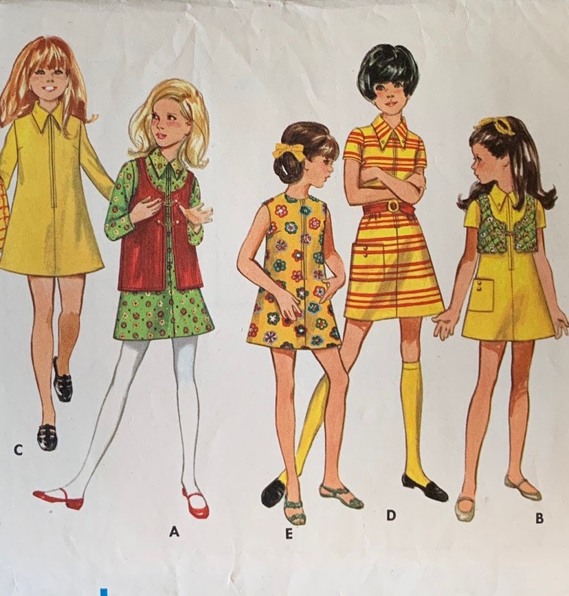 Vintage Girls One Piece Loose Fitting Dress And Jacket Etsy Norway