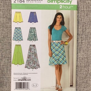 Easy Bias Skirt Pattern, Simplicity 2184, 2 Hour Skirt, Partially Cut ...