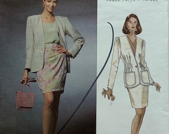 Vintage Vogue 1085 Emanuel Ungaro Pattern: Misses Jacket & Skirt, UNCUT