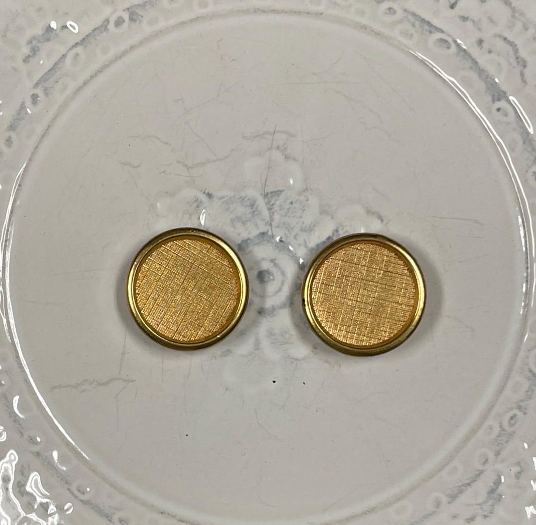 Vintage Large Gold Metal Buttons - Etsy