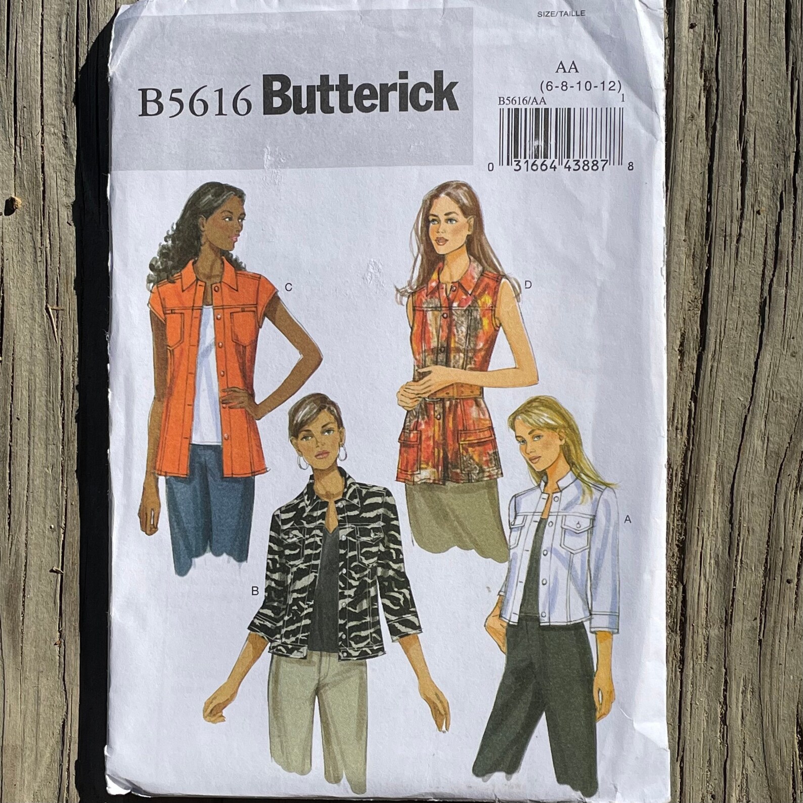 Misses Easy Unlined Vest and Jacket Pattern, Loose Fitting, Butterick ...
