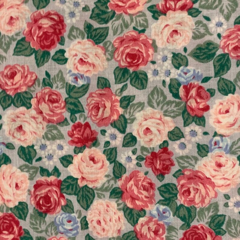 Cotton Fabric Floral Cotton Fabric Vintage Cotton Fabric Pink Rose Fabric Pink Floral Fabric Rose Fabric Spring Industries