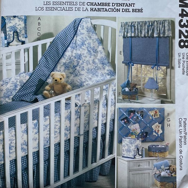 Nursery Accessories Pattern, Bedding, Crib Quilt, McCalls 4328, UNCUT