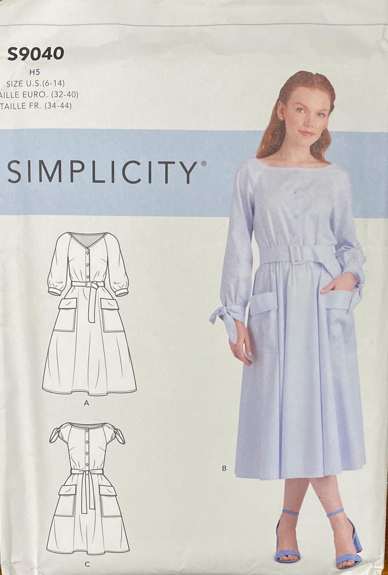 Misses Button Front Dress Pattern, Simplicity 9040, UNCUT - Etsy