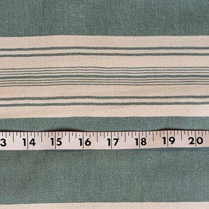 Green and White Striped Cotton Denim Fabric Vintage - Etsy