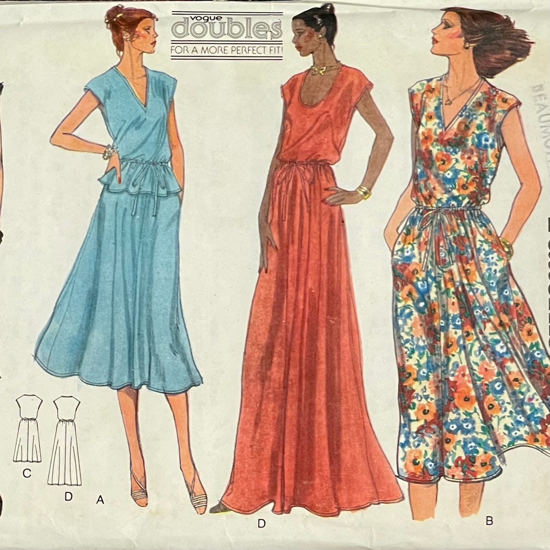 Easy Dress, Skirt and Top Pattern, Vogue 7053, UNCUT Etsy