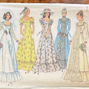 Vintage Wedding Dress Pattern, Vintage Bridesmaids Dress, Simplicity 6888, UNCUT