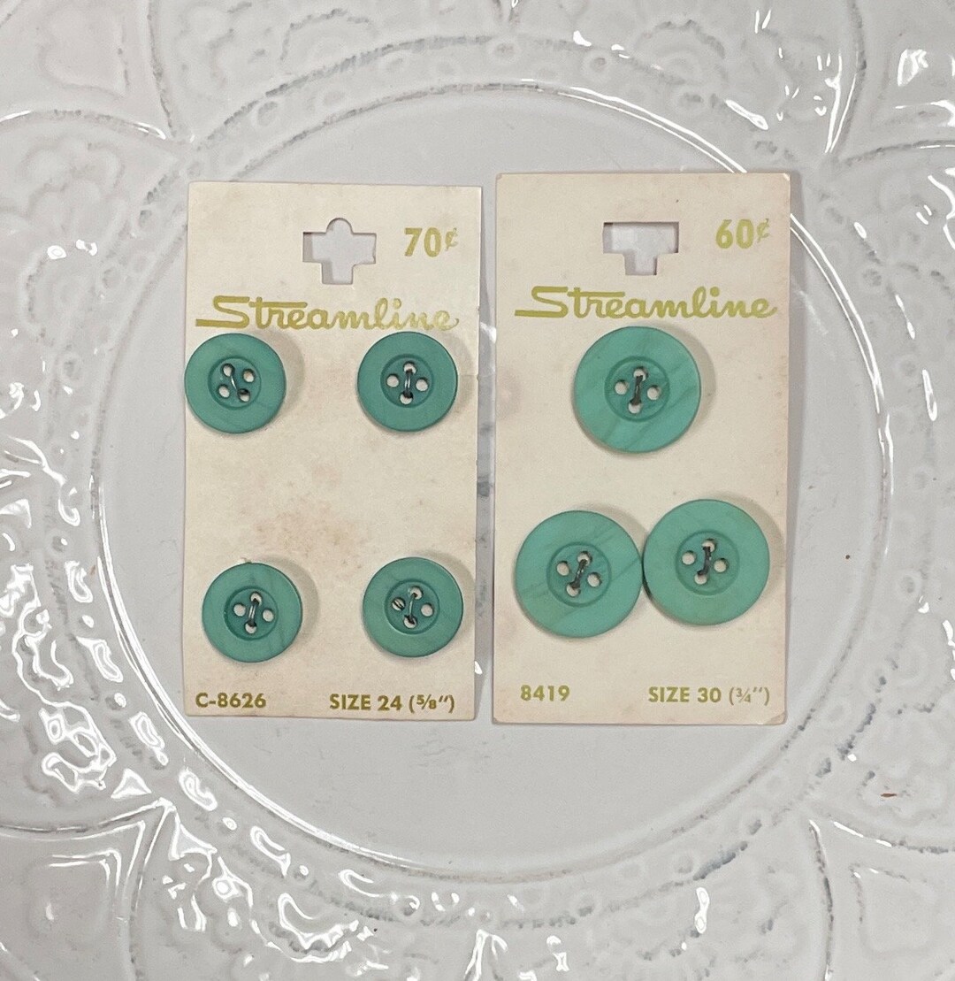 Stream Line Sewing Buttons Numbers Vintage Green Buttons on Original Card, Streamline - Etsy