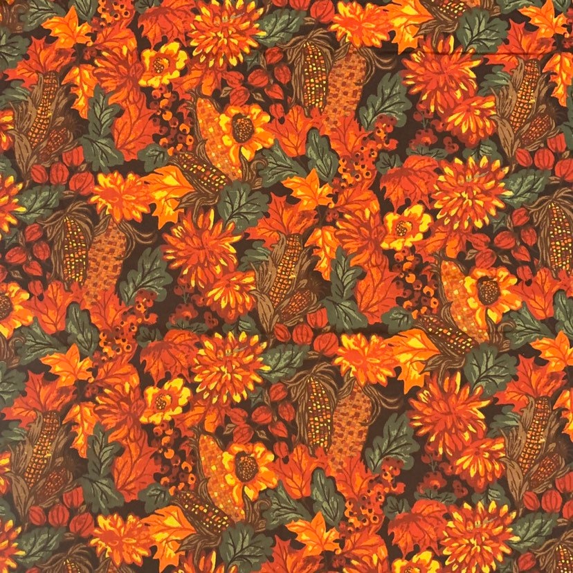 Orange Autumn Cotton Fabric. Fall Foliage, Harvest - Etsy
