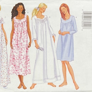 Vintage Misses Nightgown Pattern, Butterick 6838, UNCUT