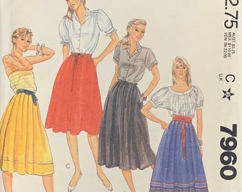 Vintage Pleated Skirt Pattern, Simplicity 7960, UNCUT