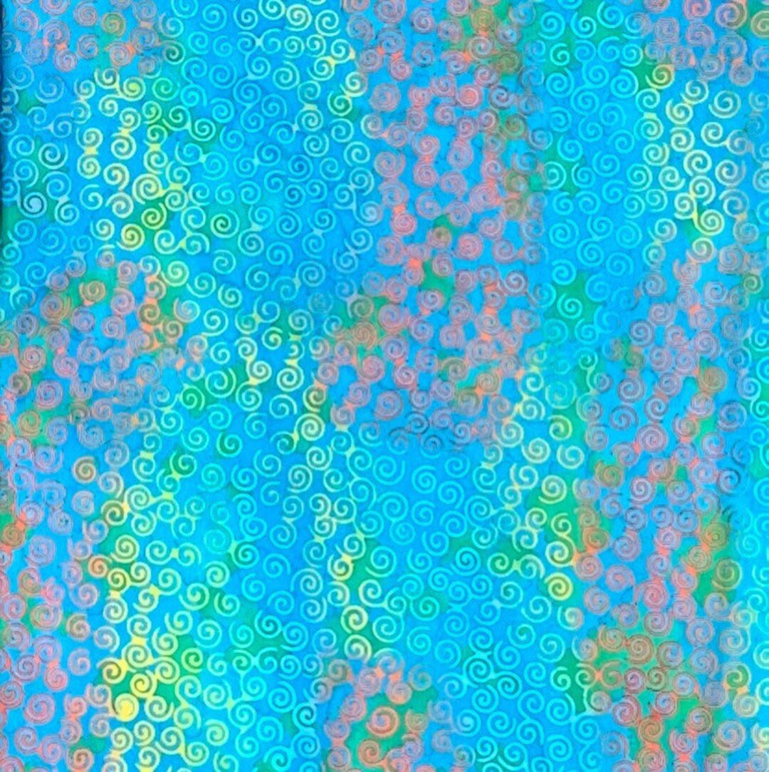 100% Cotton Blue and Orange Batik Fabric, Swirl, Tie Dye - Etsy
