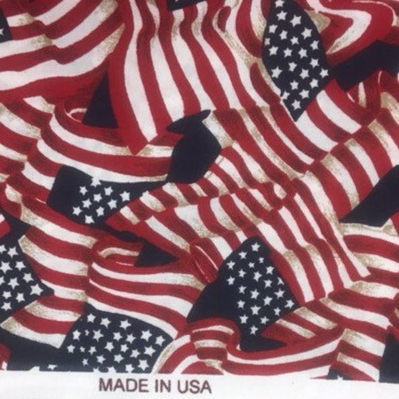 100 Cotton American Flag Fabric By The Yard Made In USA Etsy
