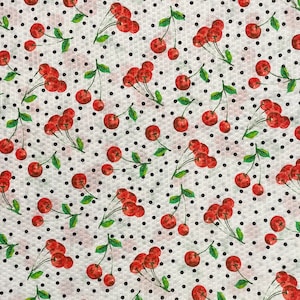 Cherry Tutti Frutti Fabric, Fruit, Picnic, Kitschy