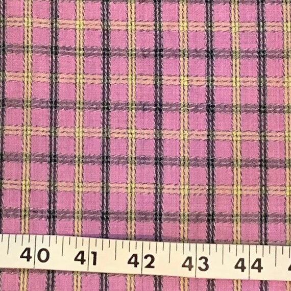 Vintage Purple Woven Cotton Plaid Fabric By The Yard Etsy