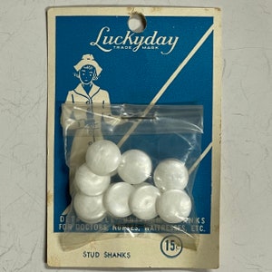 Vintage Lucky Day Detachable Uniform Button Shanks on Original Card
