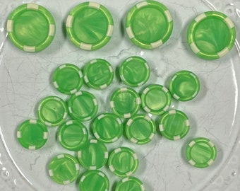 Vintage Green and White Loose Buttons