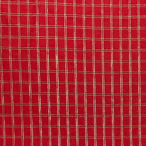Red and Green Plaid Cotton Fabric